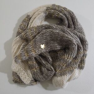 Betsey Johnson Metallic Threaded Cowl Wrap Scarf Earthy Colors